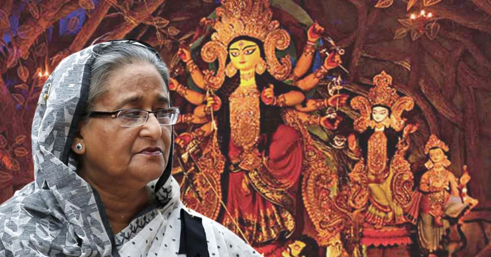 Sheikh hasina durgapuja