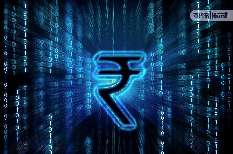 indian rupee symbol on binary digits fanatic studio science photo library