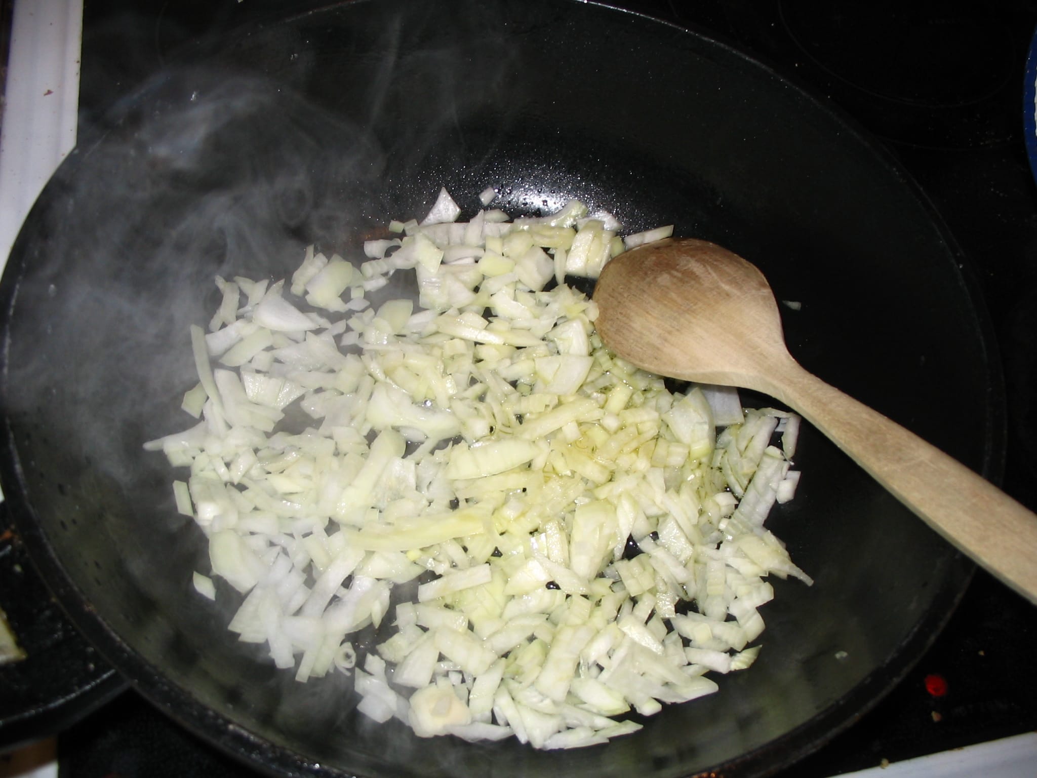 frying onion