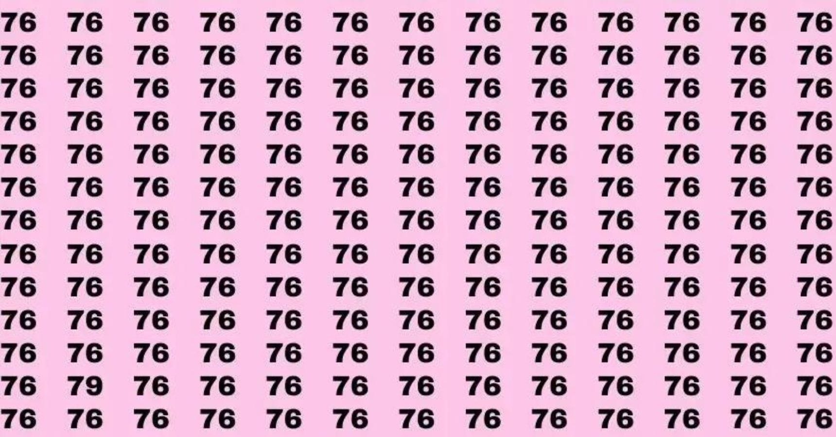 Optical Illusion Find the number 79 in 8 seconds