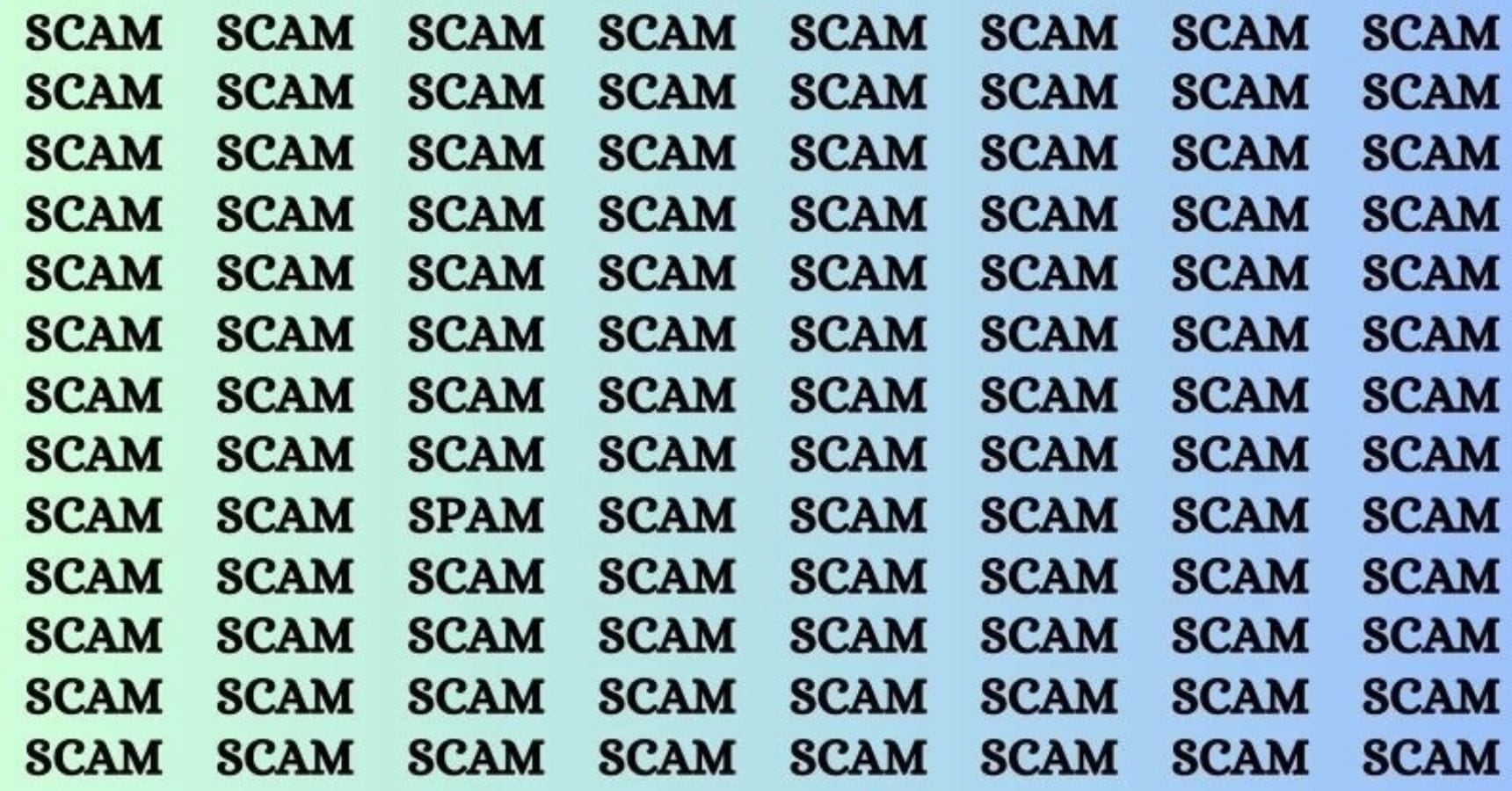 Optical Illusion Find the word "SPAM" within 7 seconds