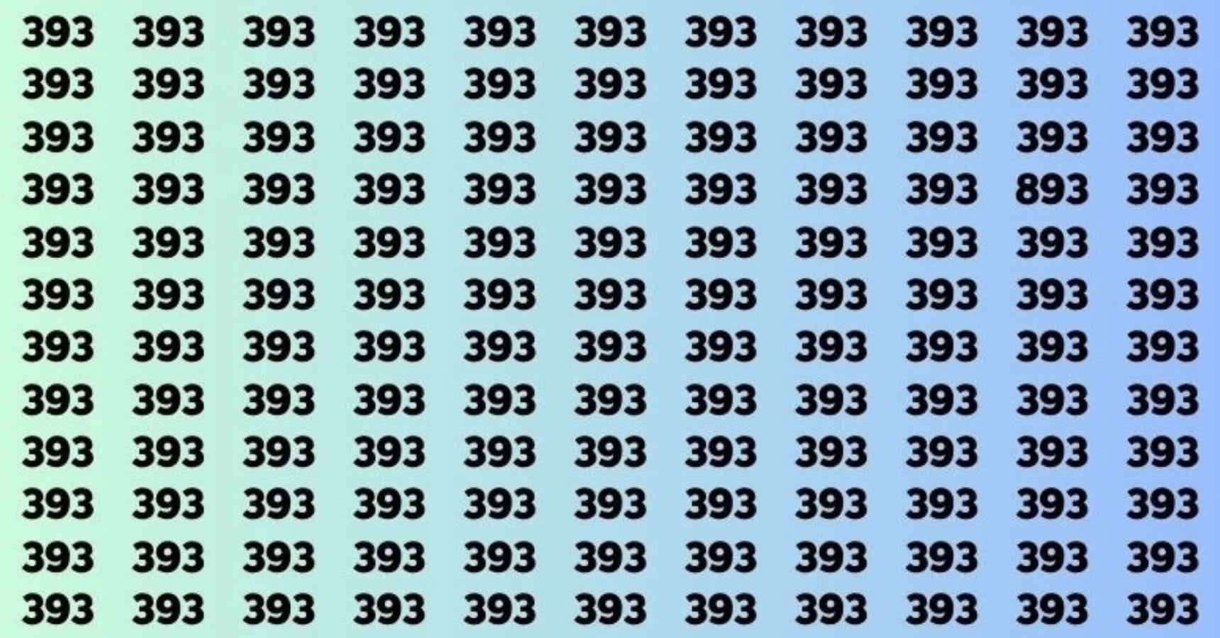 Optical Illusion Find the hidden 893 within 11 seconds