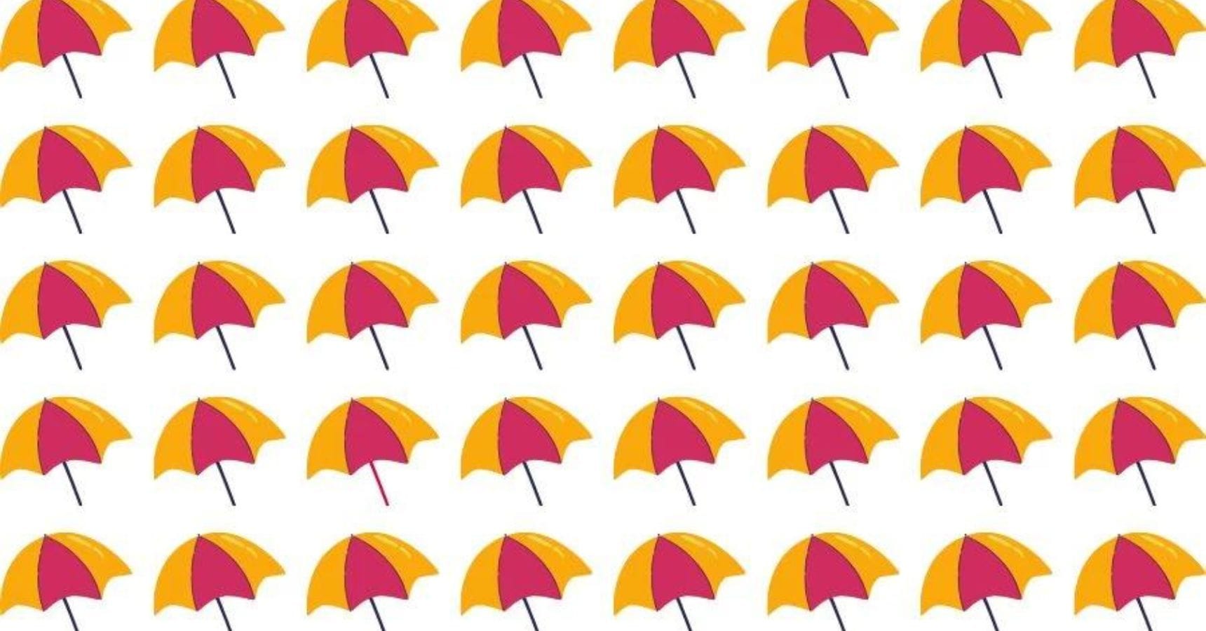 Optical illusion You are a genius if you can find the different umbrella