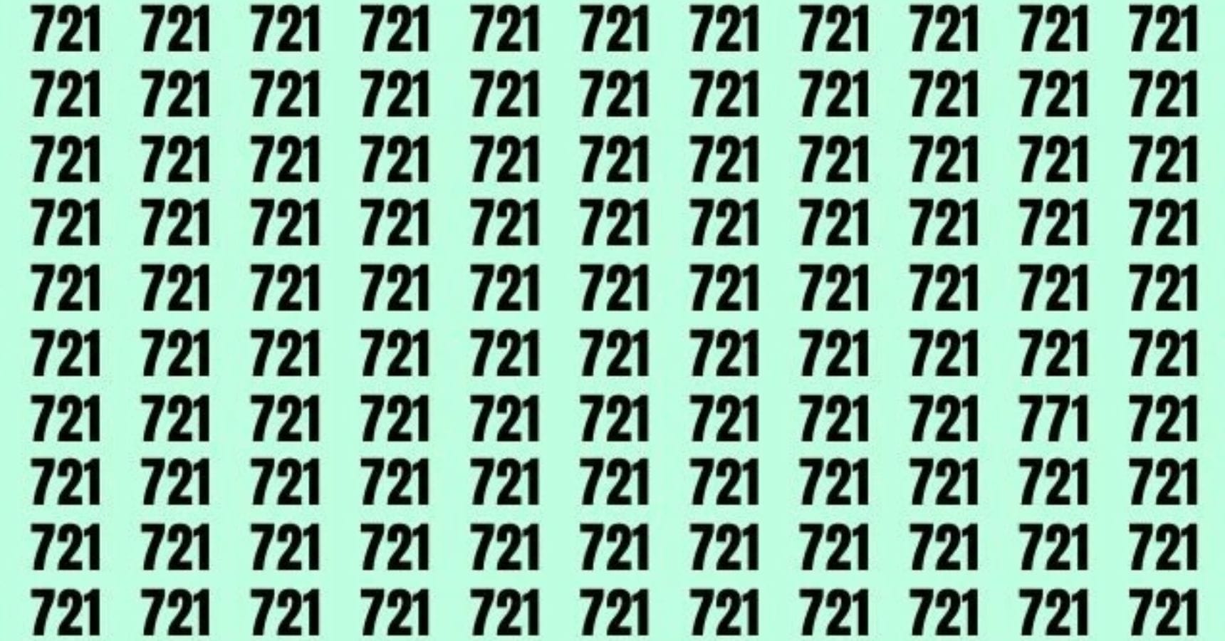 Optical Illusion You are a genius if you can find the number in 771 number