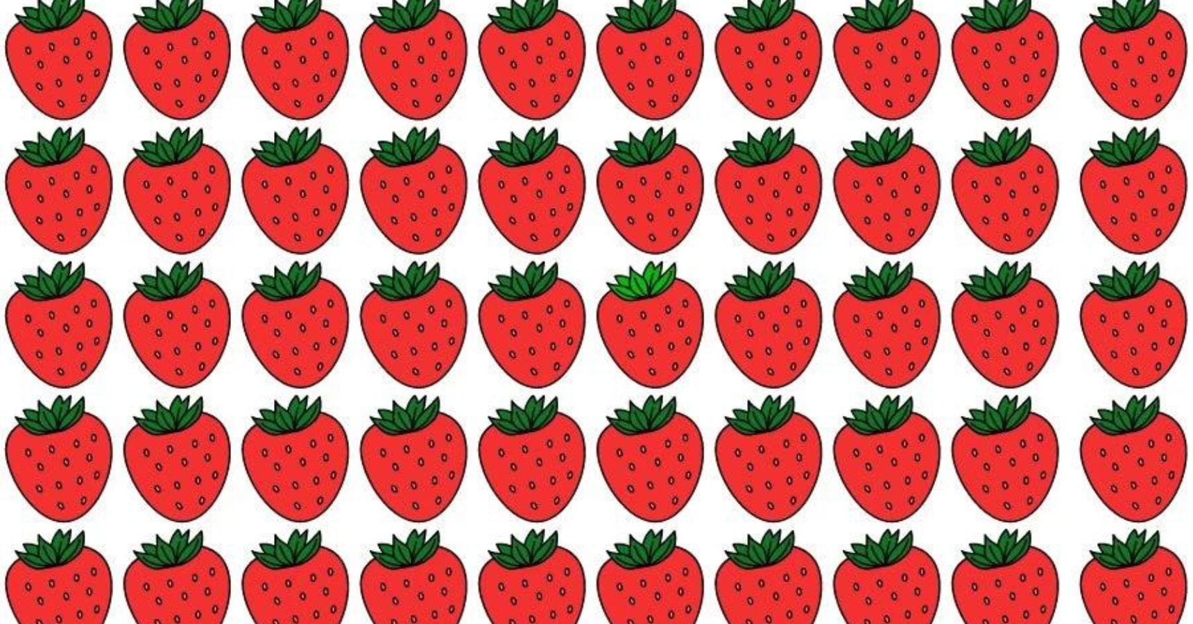 Optical Illusion Find the odd Strawberry within 8 seconds