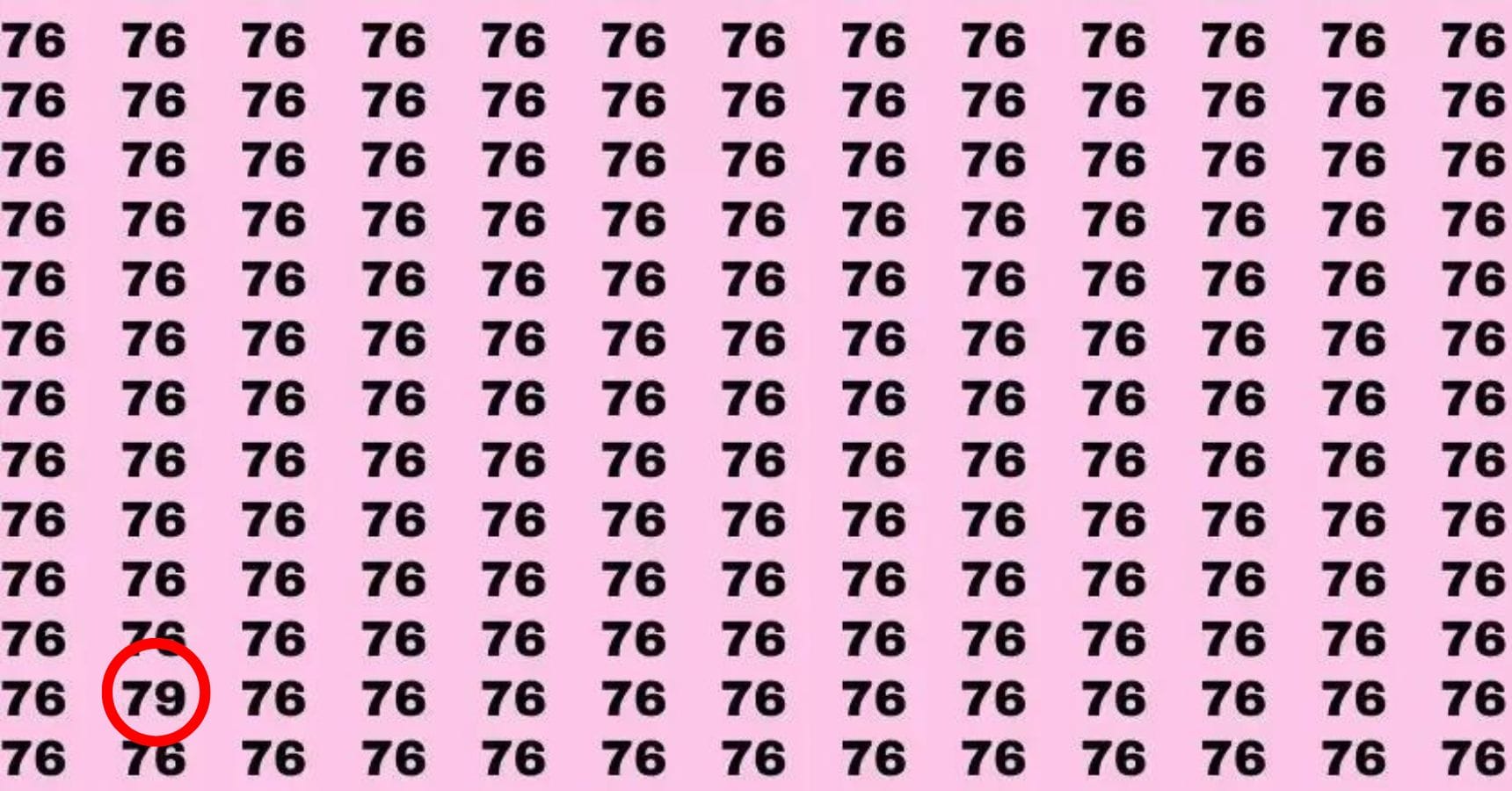 Optical Illusion Find the number 79 in 8 seconds