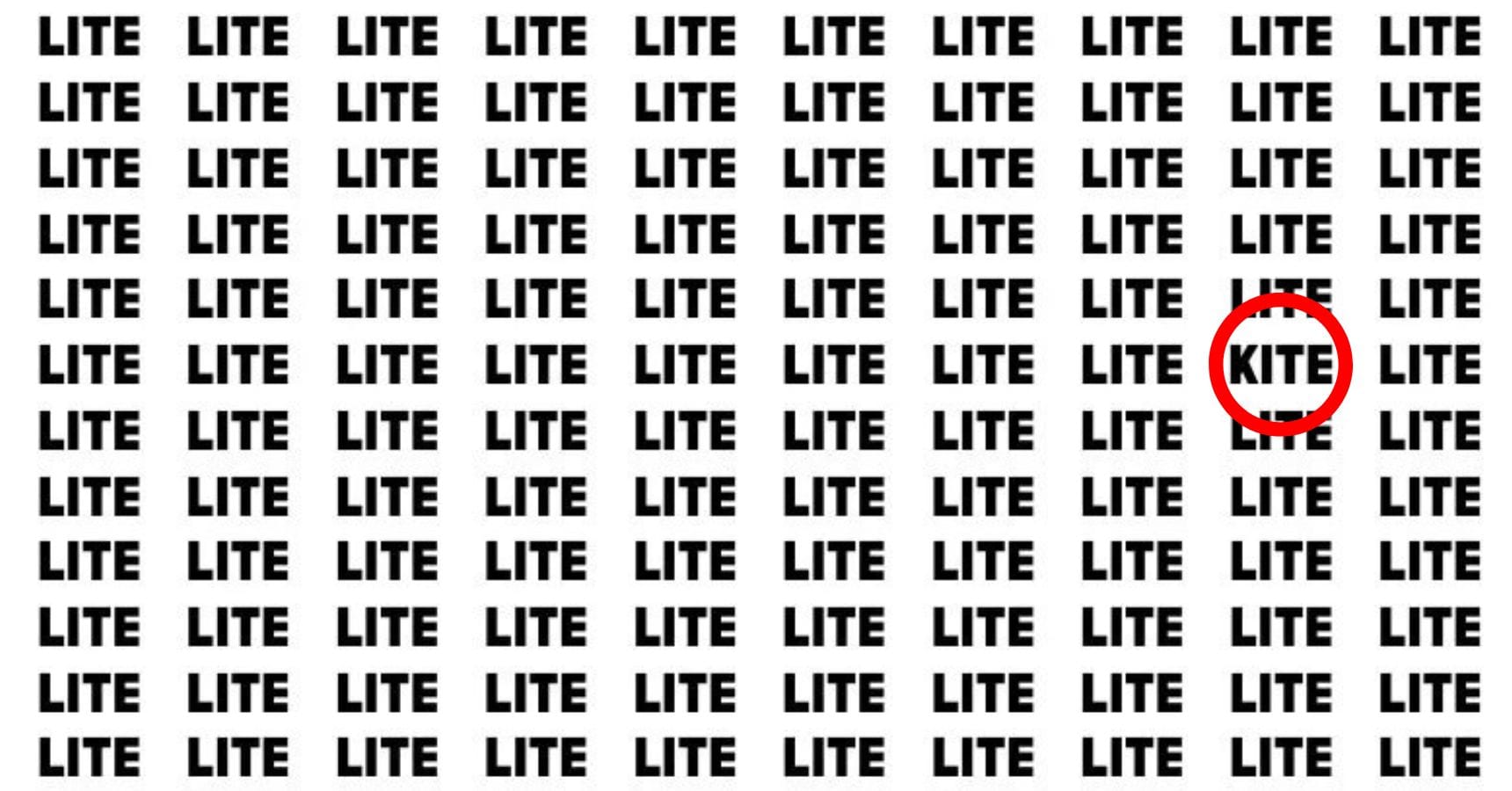 Optical Illusion find the hidden "Kite" word 