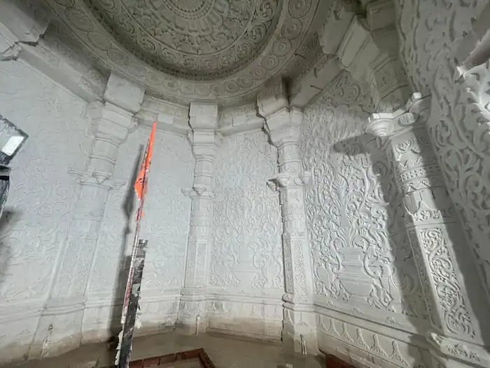 How far has the construction of Ram temple progressed