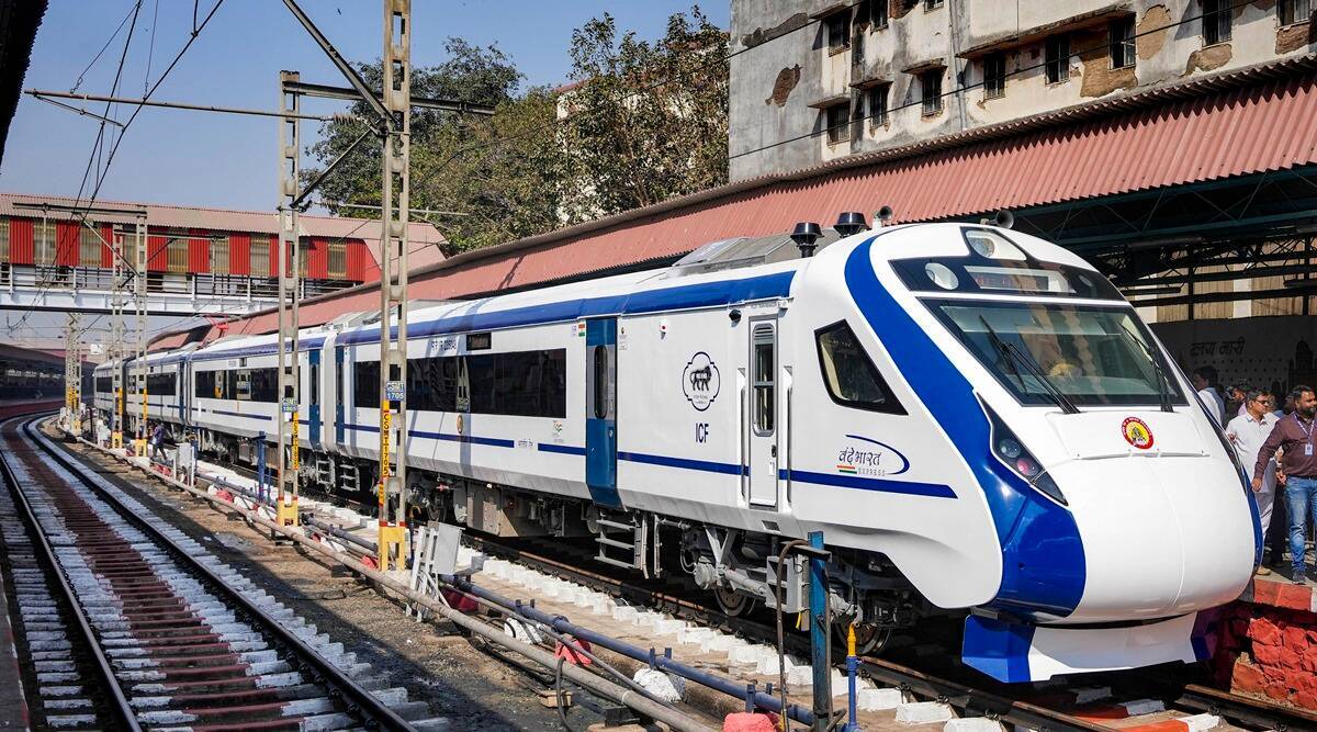 Vande Bharat Express clashing with cement blocks placed on the track.