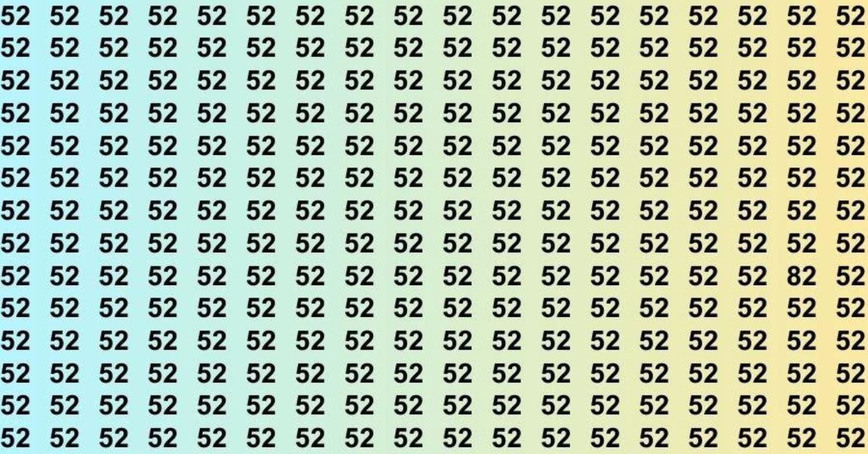Optical Illusion Find the hidden 82 in the picture within 8 seconds