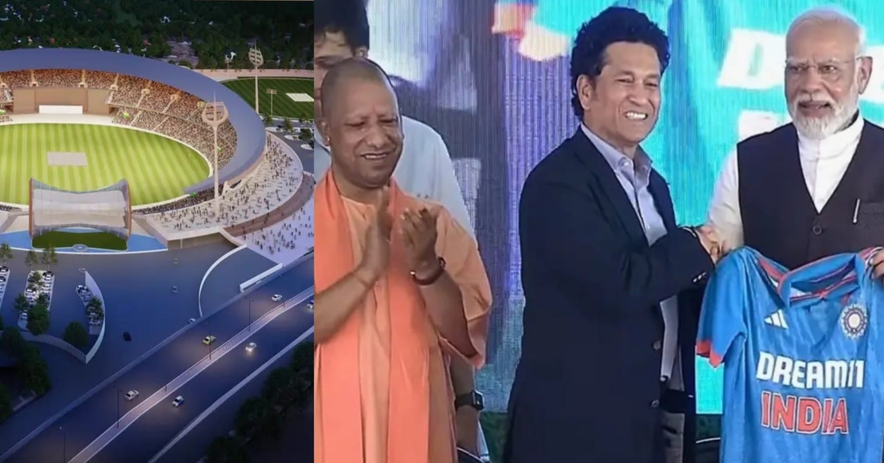sachin modi yogi stadium
