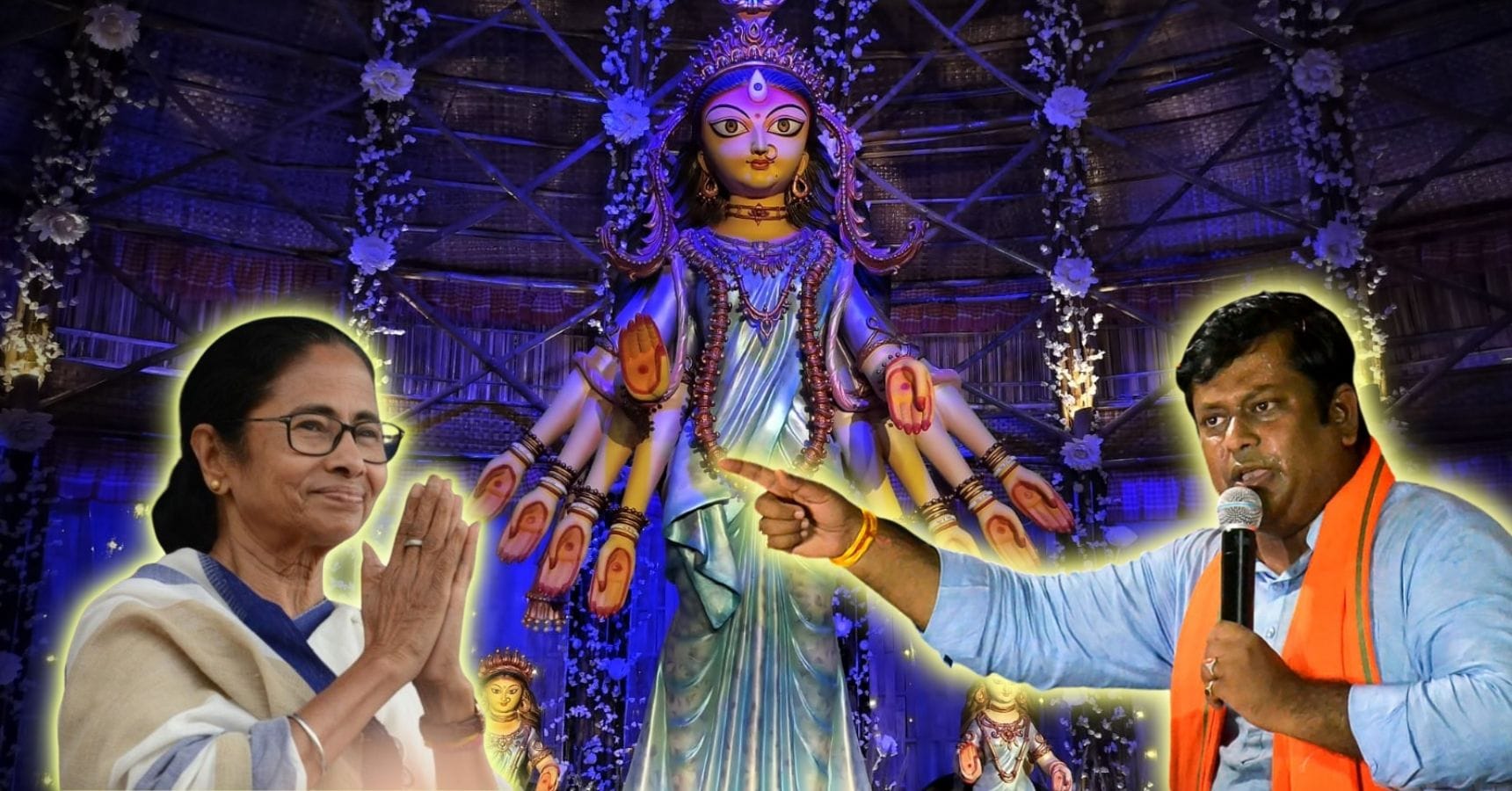 durga puja tmc bjp