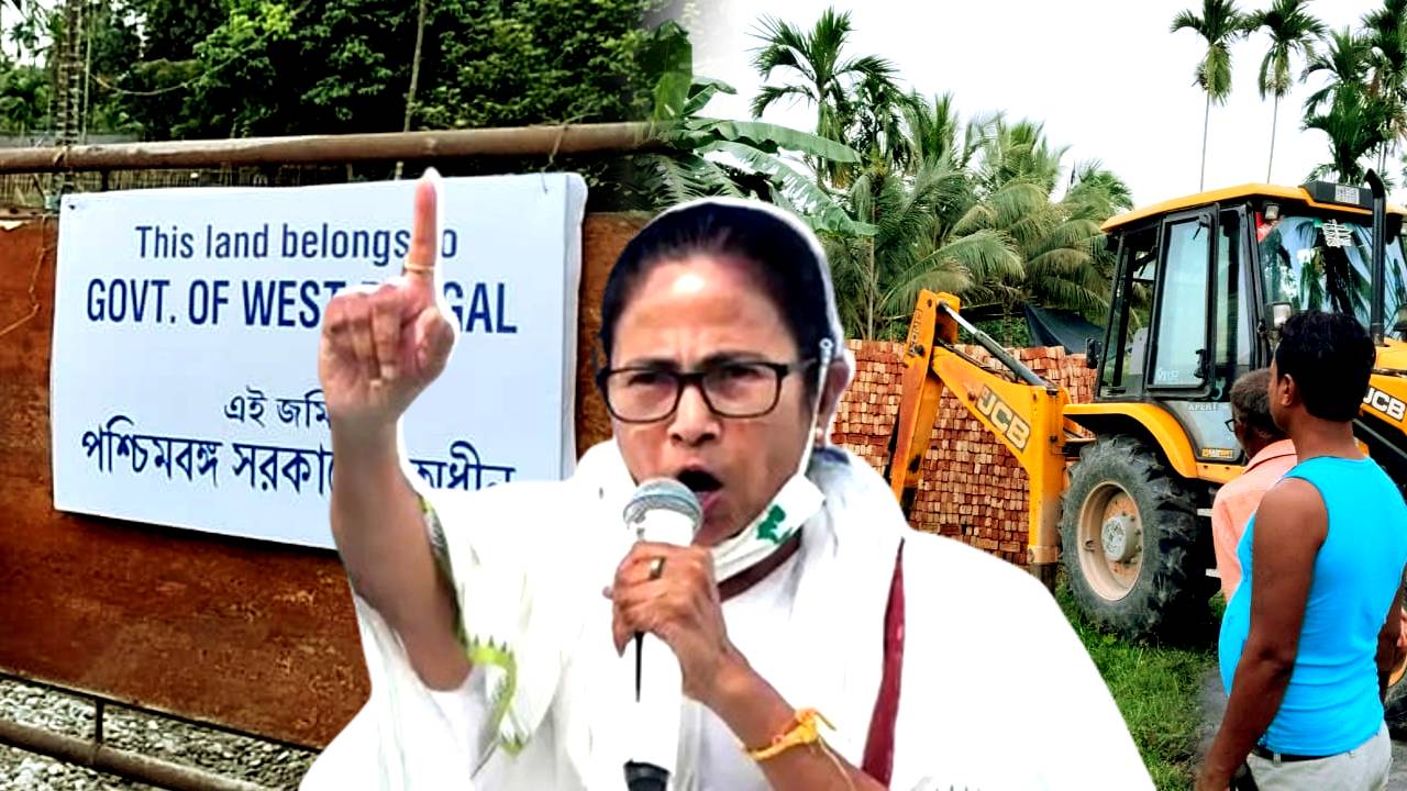 Government of West Bengal land recovered Trinamool Congress Councilor illegal construction demolished