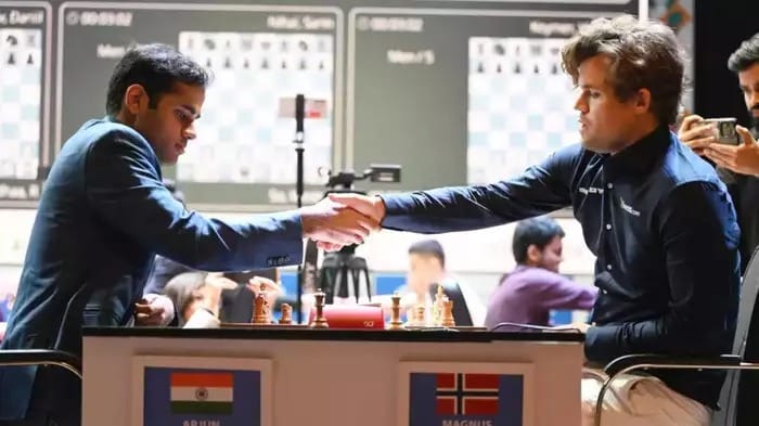 Arjun Erigaisi defeated Magnus Carlsen.
