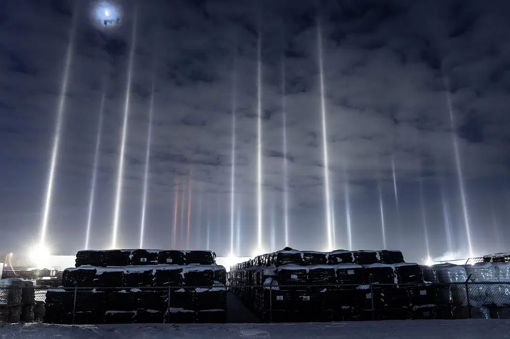 Mysterious lightening illuminate on the sky in Canada 
