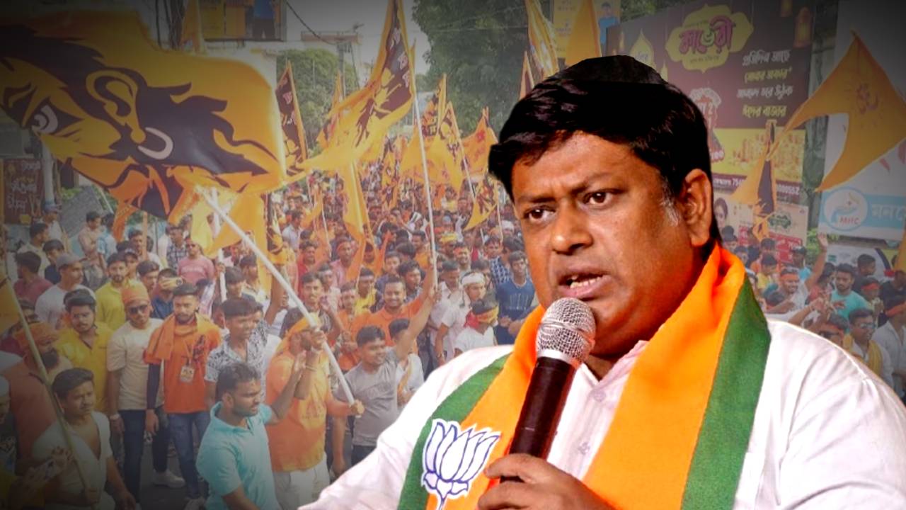 BJP MP Sukanta Majumdar joins Ram Navami rally in Howrah
