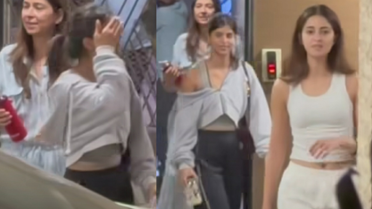 What did ananya pandey and suhana did while seeing paparazzi 