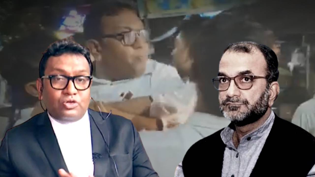 Protest in Calcutta High Court against lawyer Bikash Ranjan Bhattacharya Firdous Samim