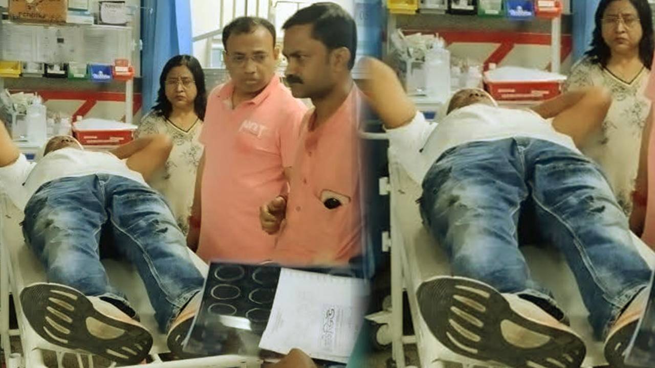 Trinamool Congress allegedly attacked BJP worker in Halisahar